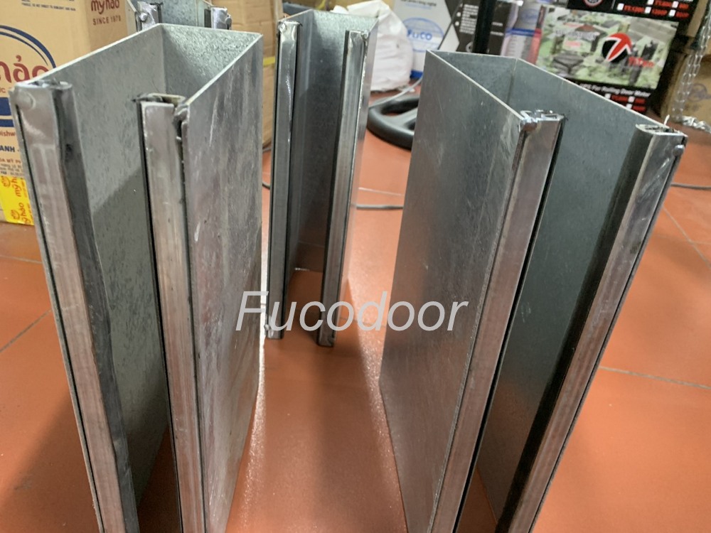 Cửa cuốn siêu trường sơn tĩnh điện dầy 1.5ly, ray bản 200mm và 150mm, Fucodoor