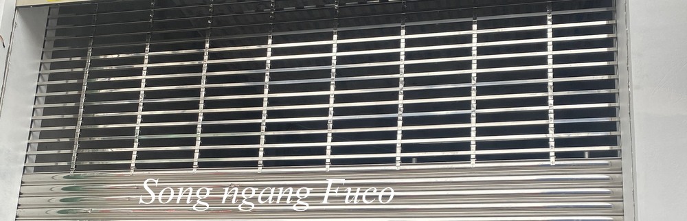 Cửa cuốn song ngang hộp 20x20, INOX 201 và INOX 304