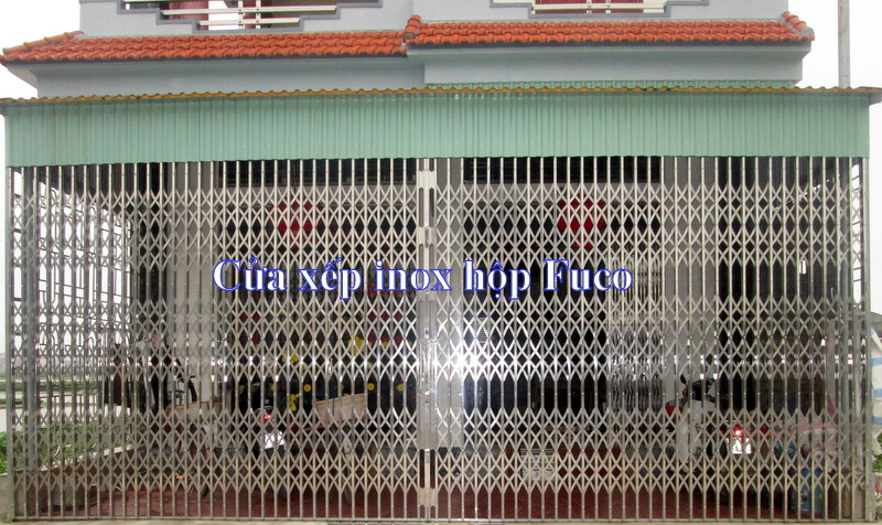 Cửa xếp INOX hộp 20x20 INOX 304 không lá