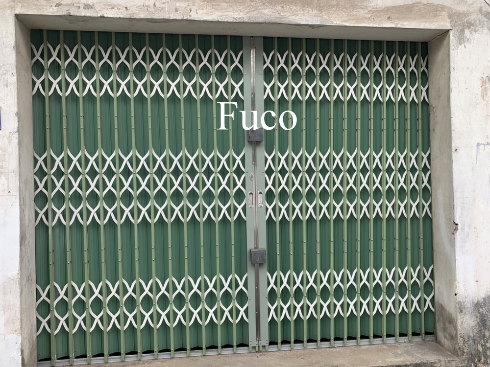 Cửa xếp U đúc thép mạ màu có lá