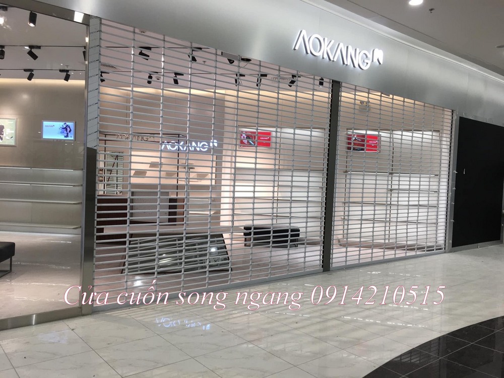 Cửa cuốn song ngang sơn tĩnh điện, cửa cuốn trượt ngang